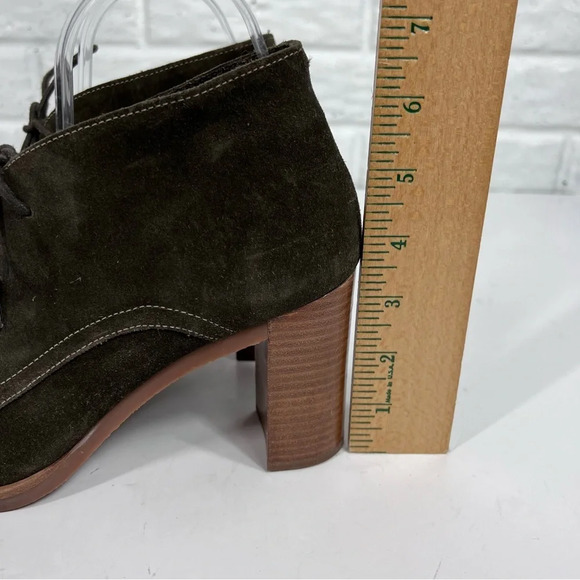JOHNSON & MURPHY Alayna Chukka Green Suede Lace Up Block Heeled Ankle Bootie 9 - Picture 3 of 7